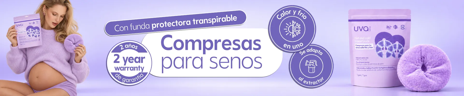 Compresas para los senos calientes y frías UVA