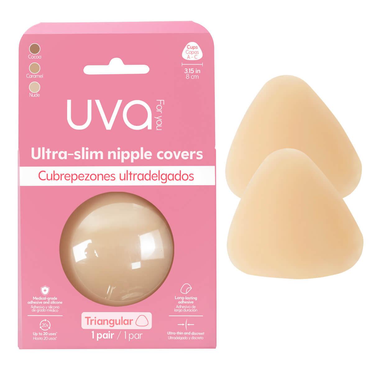 Cubrepezones ultradelgados triangulares