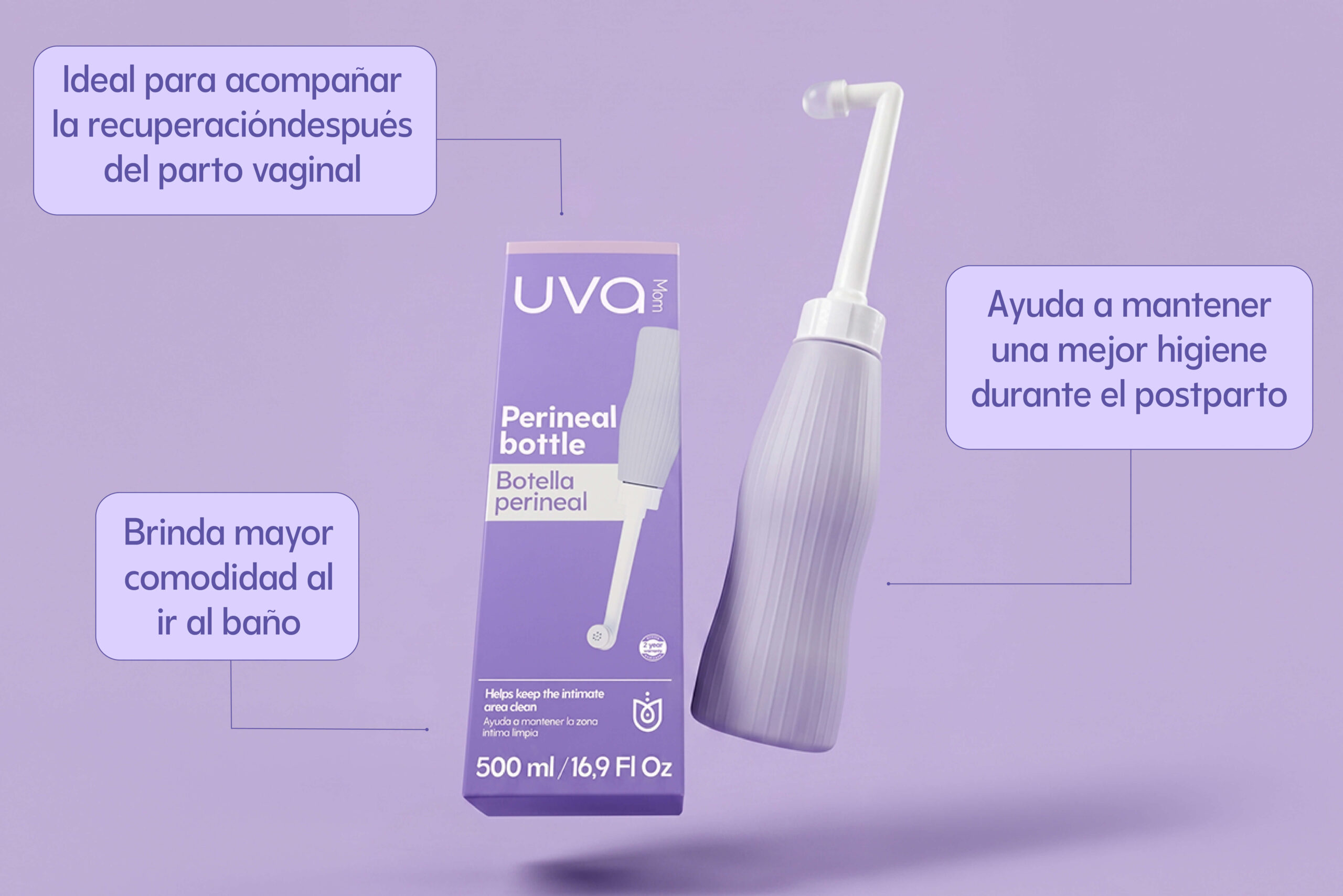 Botella para lavado perineal UVA