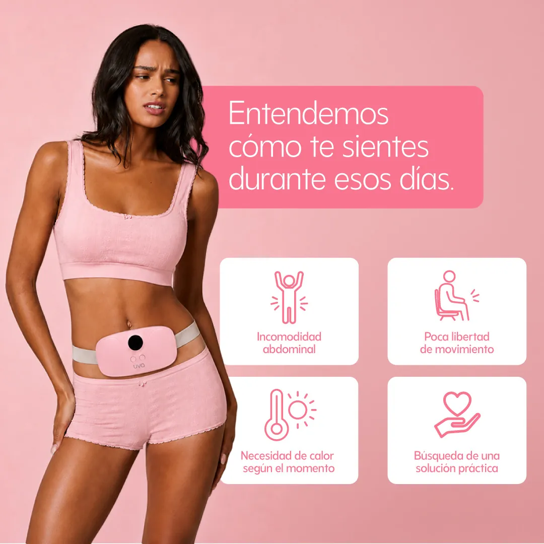 Entendemos cómo te sientes durante esos días: incomodidad abdominal, poca libertad de movimiento, necesidad de calor según el momento y búsqueda de una solución práctica