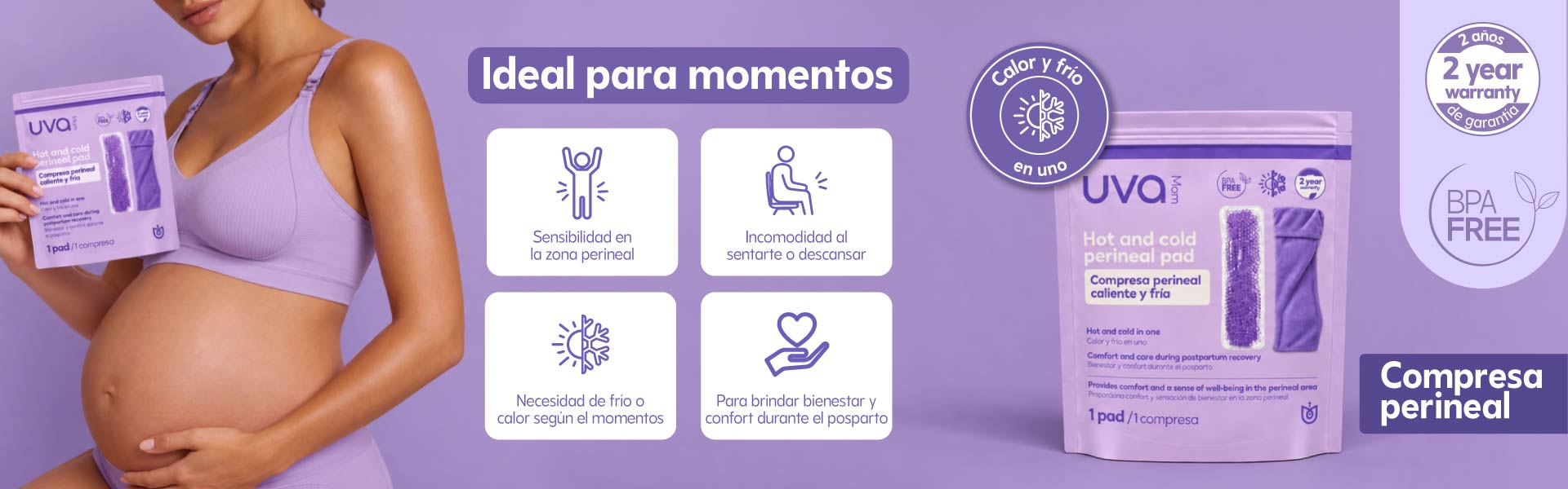 Información sobre la botella para lavado perineal UVA
