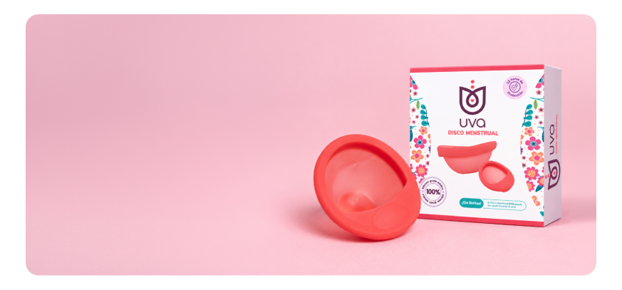 Disco menstrual UVA con empaque
